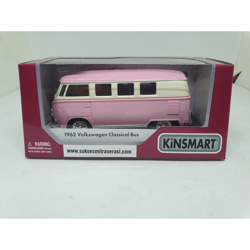 DIECAST KINSMART 1962 VOLKSWAGEN CLASSICAL BUS PINK