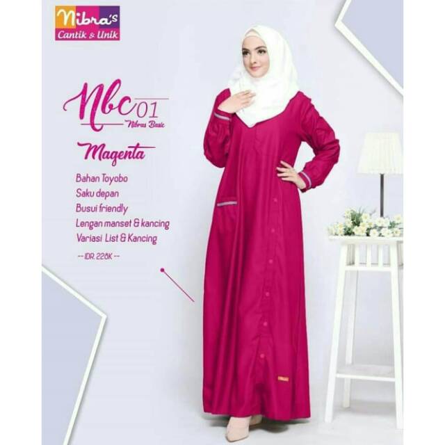 NIBRAS NBc 01/gamis nibras/gamis murah/gamis adem/gamis katun/gamis syari