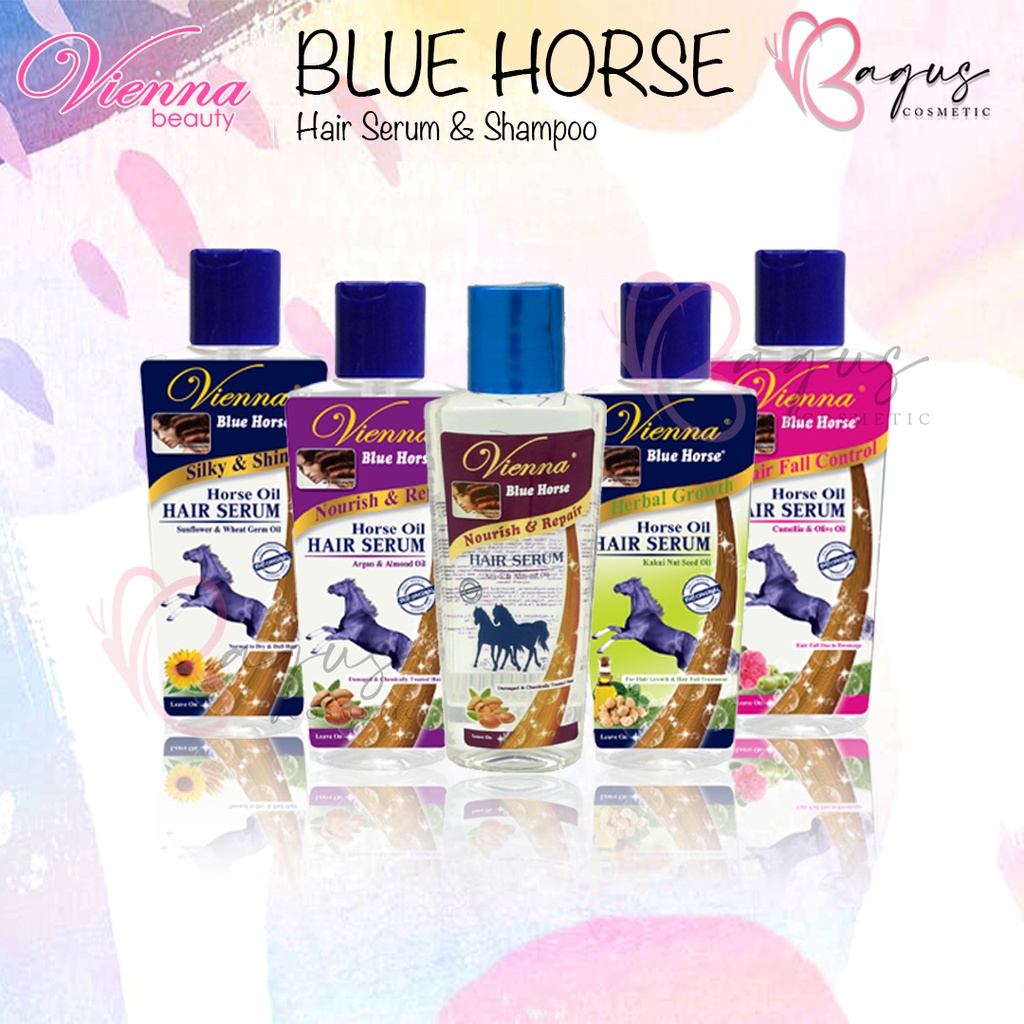 ⭐ BAGUS ⭐ VIENNA BLUE HORSE HAIR SERUM &amp; SHAMPOO | Shampoo Kuda Kondisioner Rambut