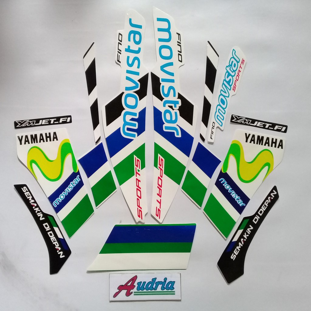 Sticker Striping Motor Yamaha Fino 125 Movistar 2014 Hijau