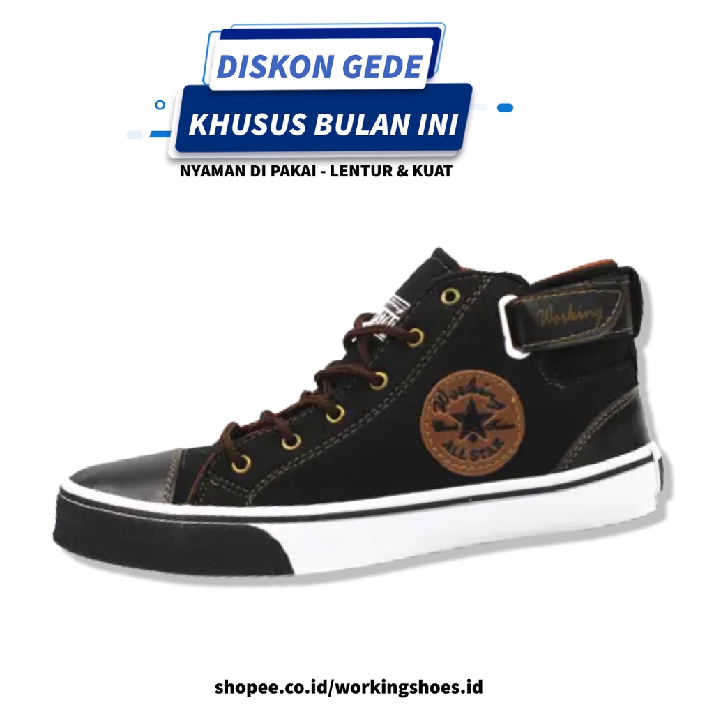 Sepatu Converse Pria Tinggi Hitam Abu Navy Maroon Motif Polos Original 100% Convers Conver Boots Pri