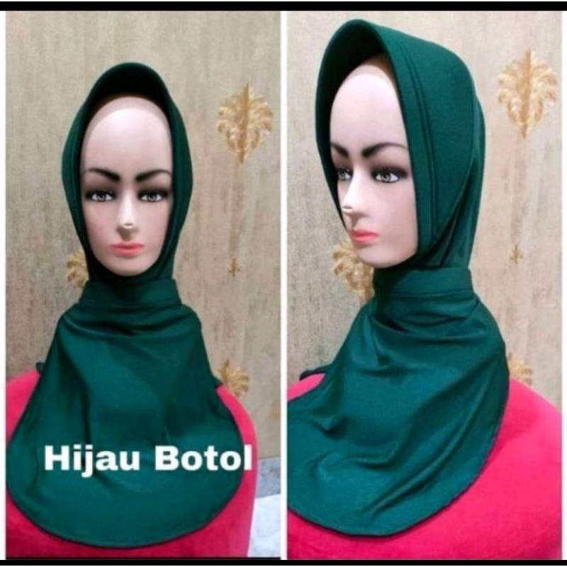 jilbab dinas hijau botol