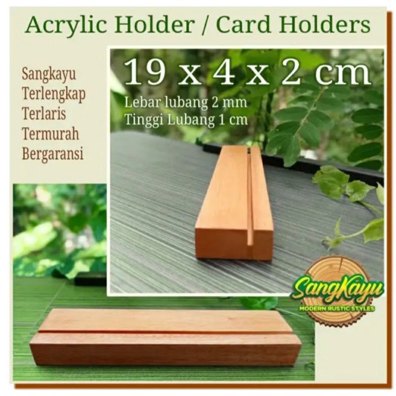 Acrylic holder 19x4x2 cm tempat Acrylic stand holder card holder