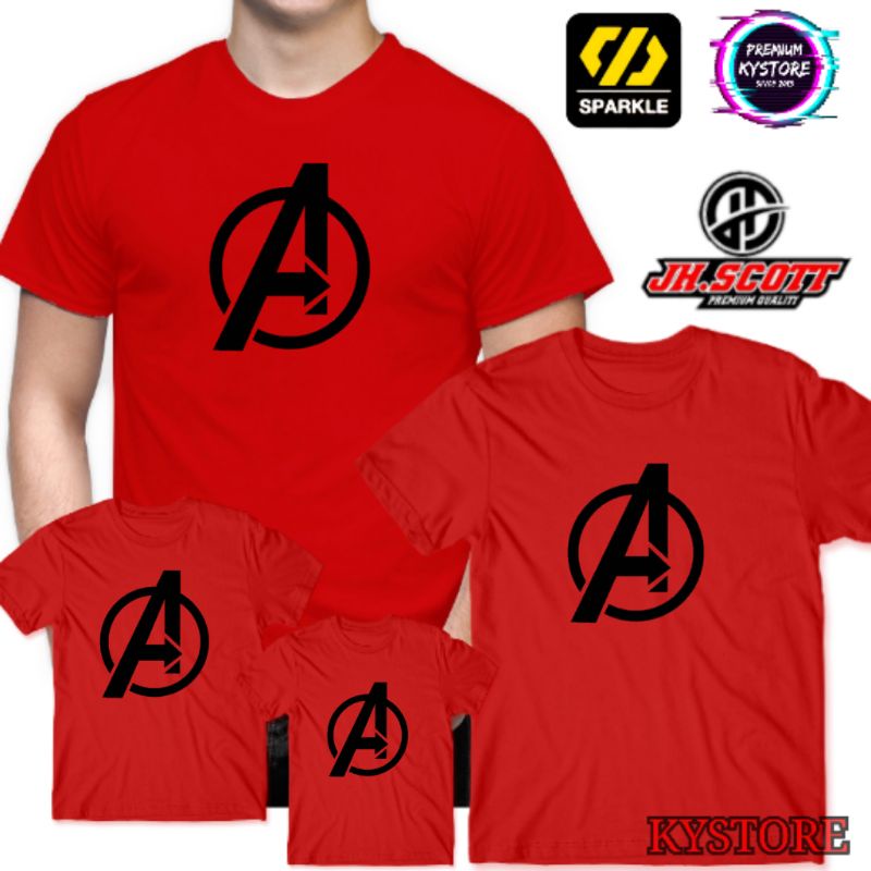 Kaos Avenger pria Cotton Combad 30s lengan pendek S,M,L,XL,XXL