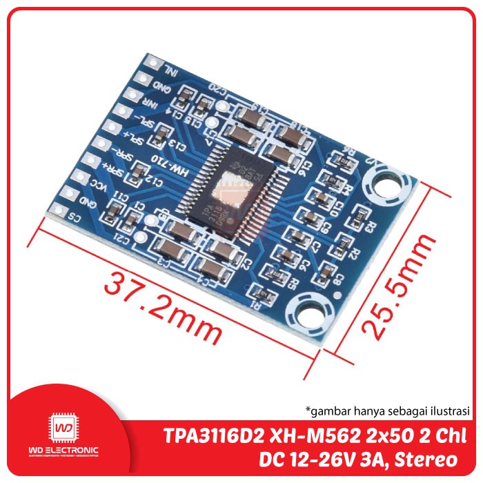 TPA3116D2 XH-M562 2x50W Dual Channel Stereo Mini Digital Amplifier Class D