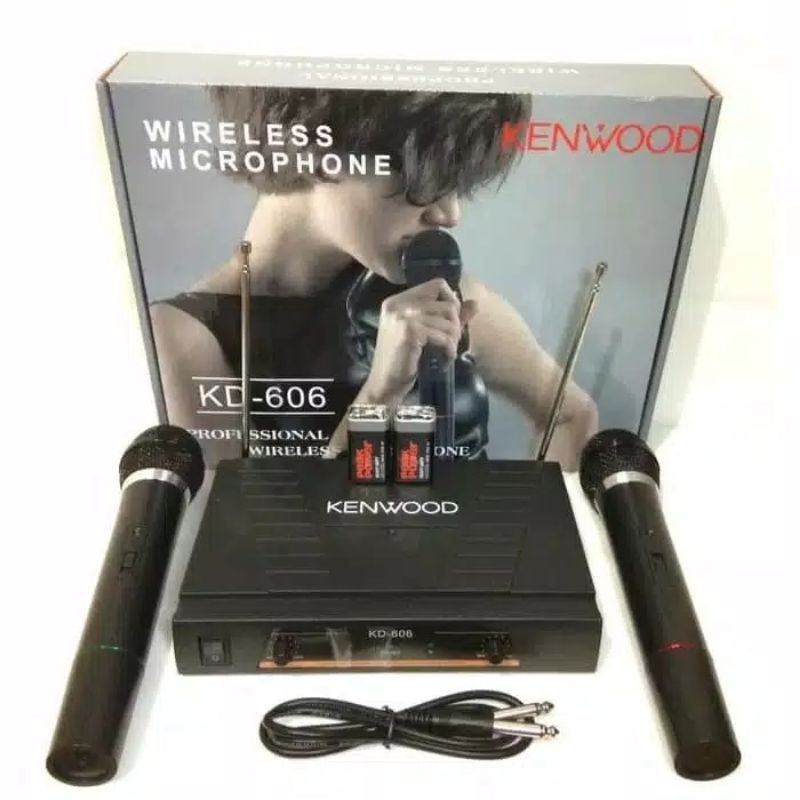 mic wireless kenwood kd606 double mic wireless microphone kenwood kd 606 mic tanpa kabel