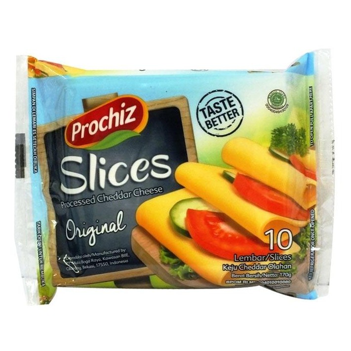 

Keju Prochiz Cheddar Slice ORGINAL 10 Lembar 170 Gram