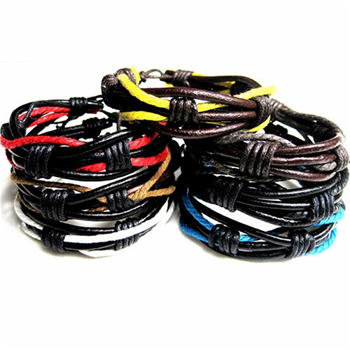 Hu Hu Hu Hu Hu Alat Bantu Pasang Kacamata♡ Gelang Multilayer Bahan Kulit Imitasi Untuk Pria Dan Wanita