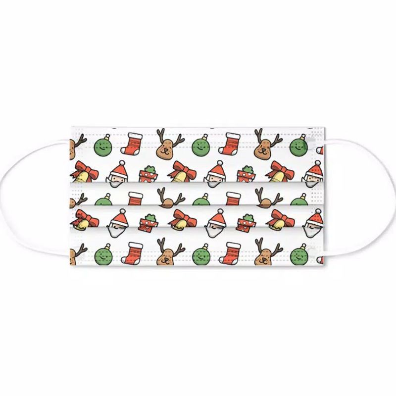 Masker 3ply disposable motif christmas edition