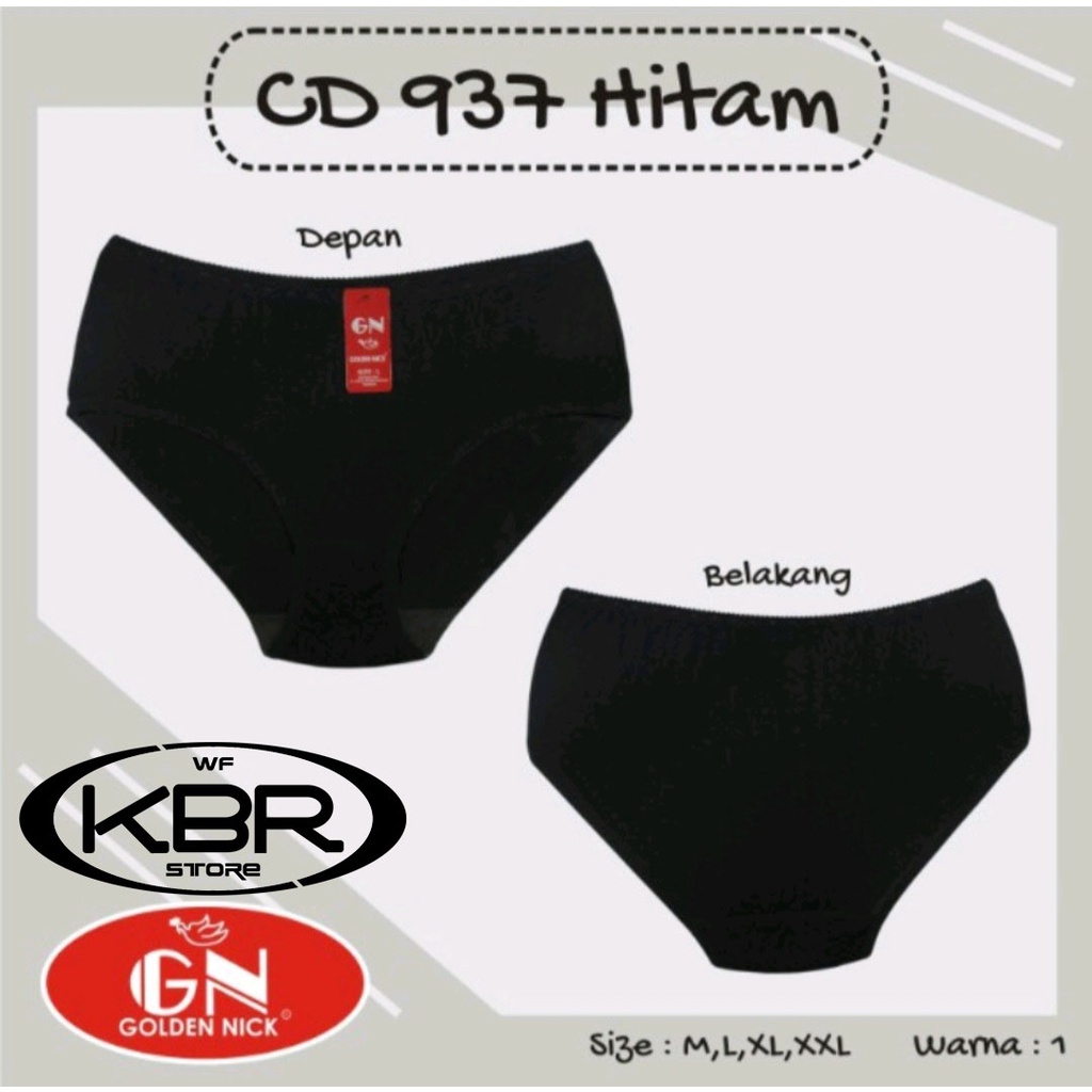 ( 6 ) Pcs - CD Golden Nick 937 hitam / celana dalam cewek / dalaman cewek / kbr store