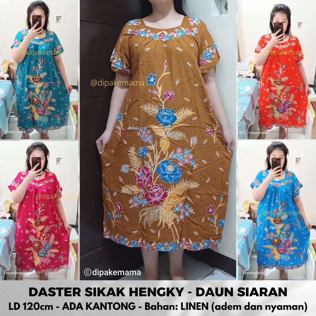 DASTER SIKAK HENGKY TERBARU DAUN SIARAN BUNGAN SIANTAN DASTER HENGKY TERLARIS SEPEDA BU TEJO LD 120 BAJU TIDUR BATIK BU TEDJO DASTER VIRAL KEKINIAN CANTIK HOMEDRESS MURAH RAYON PREMIUM PANJANG