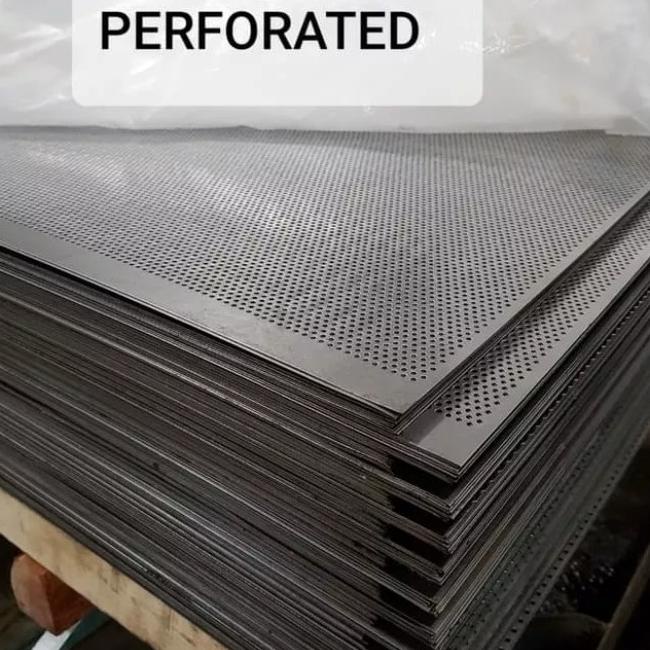 Plat Besi Perforated 0.8Mm X 1.2X2.4 Meter Lubang 8Mm