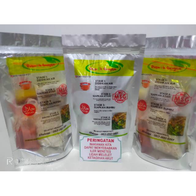 

Bakmi Ayam Jamur Roemah Ganyem - Mie (kecil/halus) Ayam Jamur Paket Pouch Siap Masak