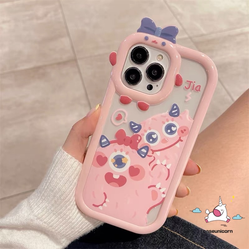 Soft Case TPU Motif Kartun Monster 3D Untuk IPhone 14 XR 6 6S 7 8 Plus 11 13 12 14 Pro MAX XR X XS MAX SE