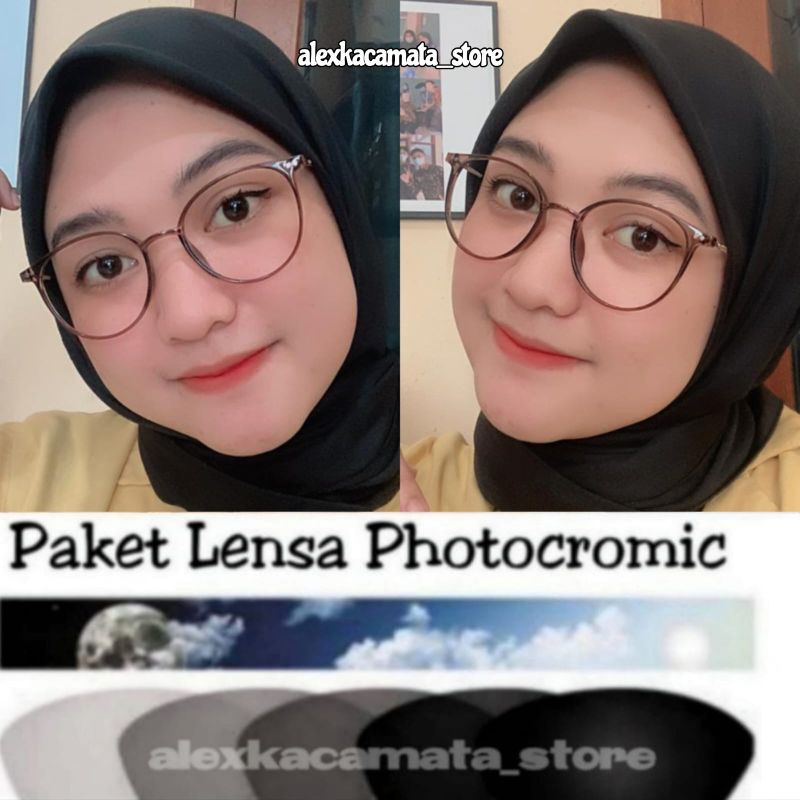 KACAMATA MINUS WANITA KACAMATA PHOTOCROMIC ANTIRADIASI WANITA KODE 2955