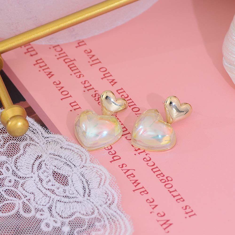 Mxbeauty Cinta Hati Stud Anting Sexy Hadiah Indah Perhiasan Gadis Lady Akrilik Gaya Korea Earrings