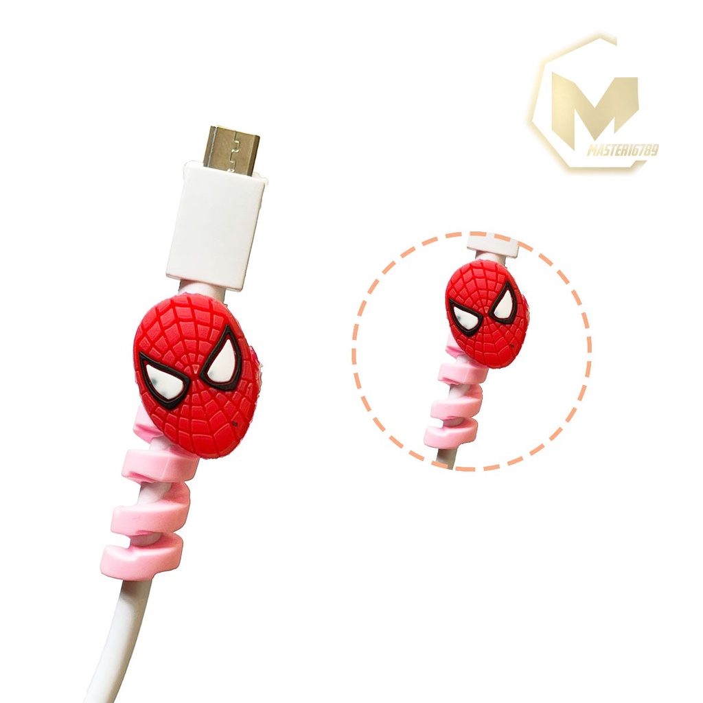 Cable Saver TWIST Cable Protector SPIRAL Pelindung Ujung Kabel karakter android iphone MA3010