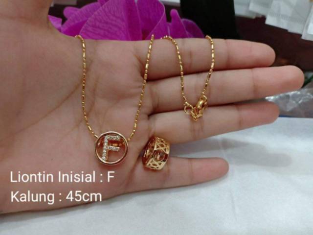 Fourfashion Kalung Huruf Abjad Inisial BULAT Gold Perhiasan Wanita