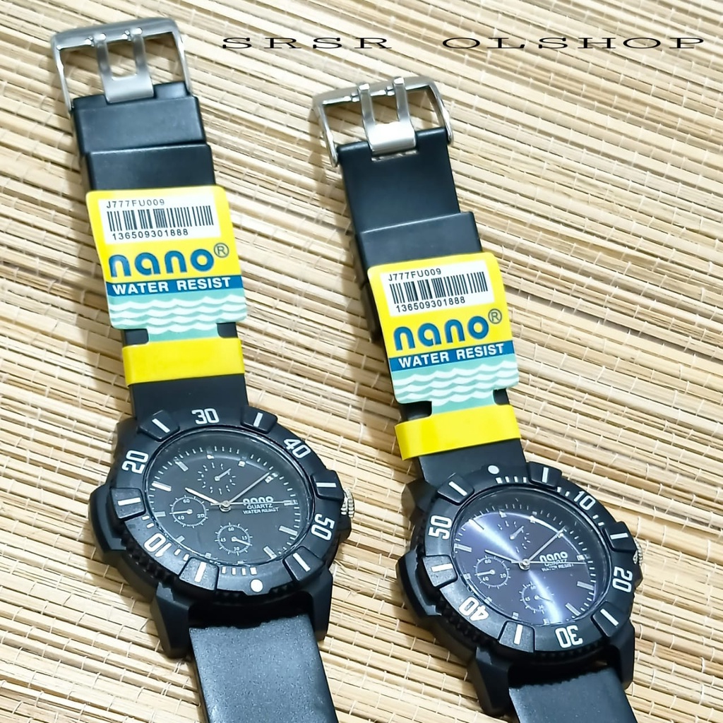 JAM TANGAN PRIA NANO ORIGINAL ANTI AIR BISA UNTUK BERENANG STRAP RUBBER