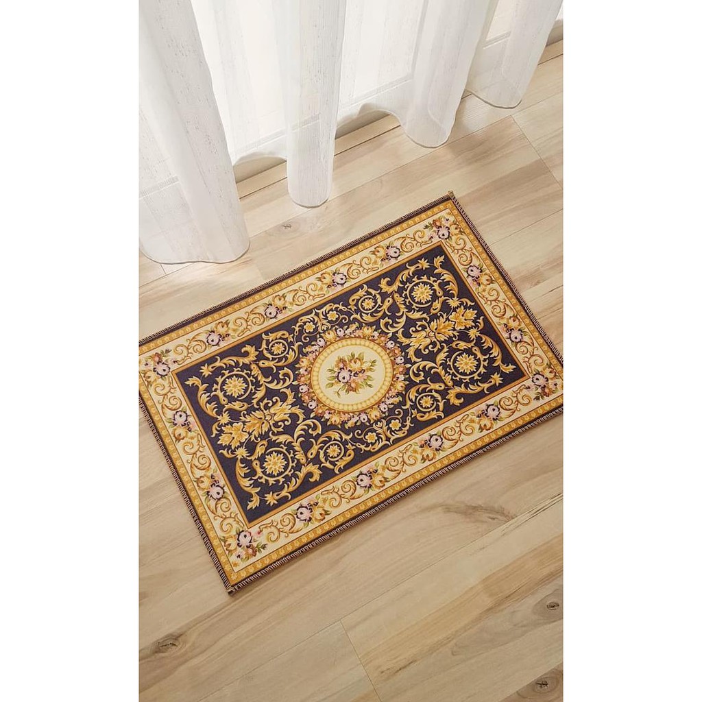 Rt667685- Nordic Flowerly Mat / Keset Karpet Gaya Turki Shabby Vintage Anti Slip - Var M W36R656S