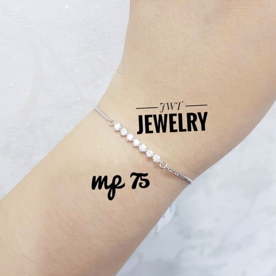 Gelang Emas WANITA Serut Listring DIAMOND LOOK BRACELET CANTIK SEKALI EMAS Putih 75%