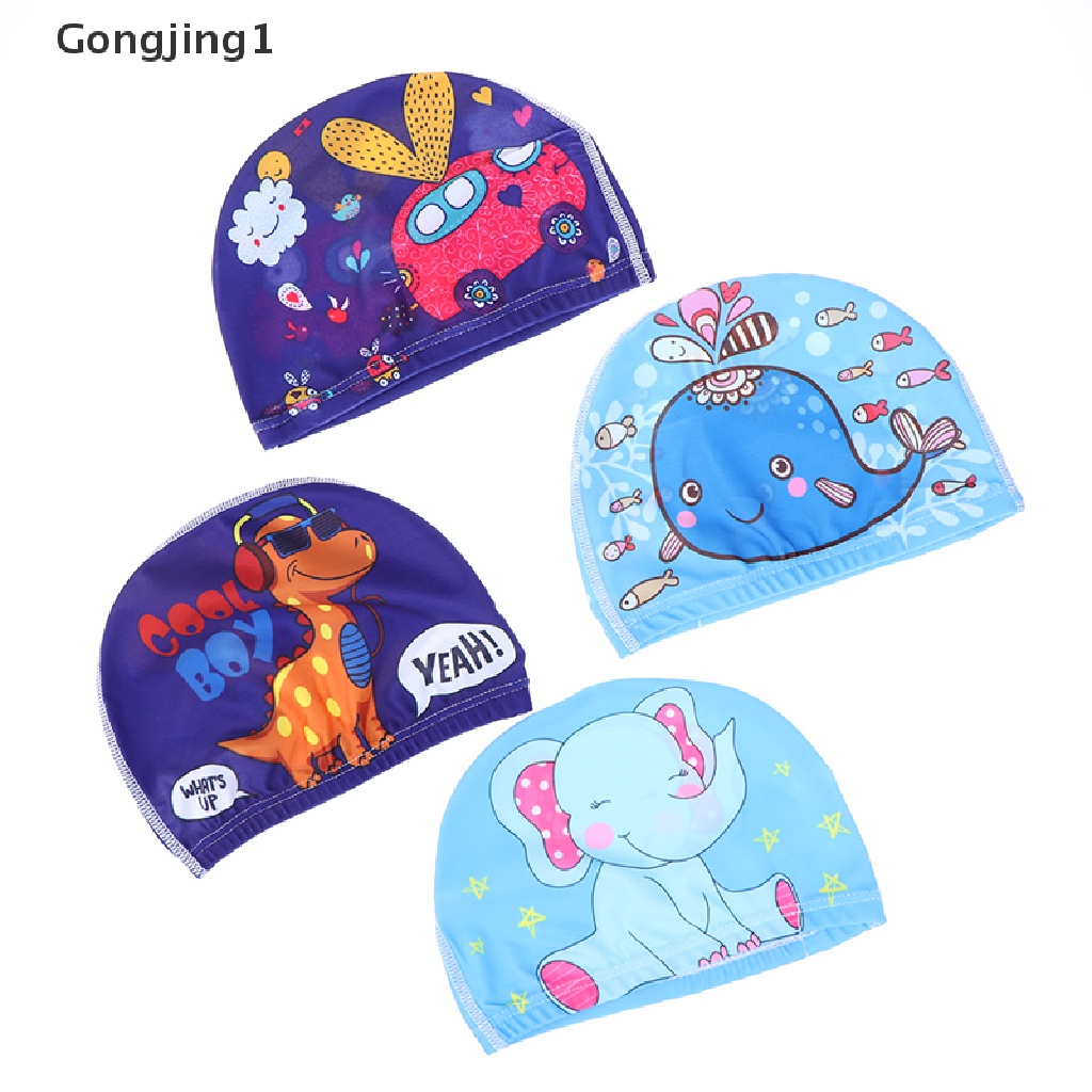 Gongjing1 Topi Renang Anak Laki-Laki / Perempuan 2-5 Tahun Motif Kartun