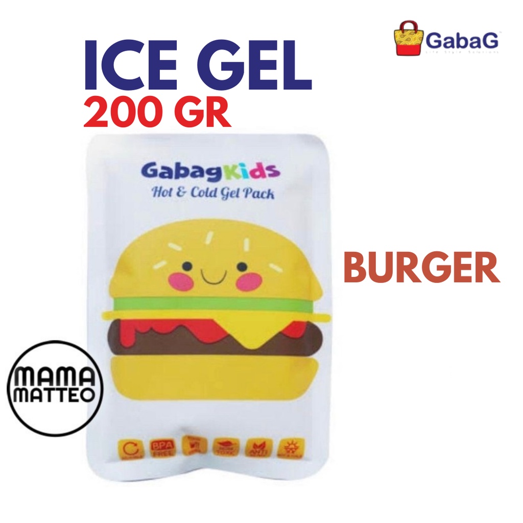 Gabag Kids Ice Gel 200 gram / 200gr / Ice Cream Burger Original Yellow size Kecil 200ml / BANDUNG