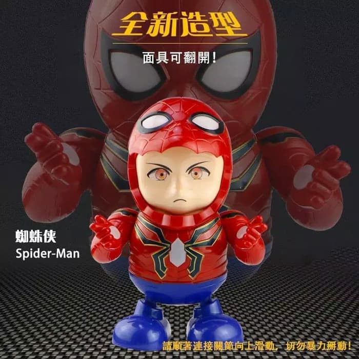 ROBOT SPIDERMAN MERAH ROBOT DANCING.