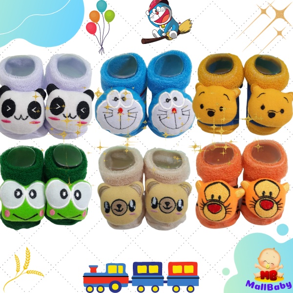 Kaos Kaki Bayi Boneka 3D Lucu (0-1 Tahun) - Superhero Karakter Banyak Pilihan Motif