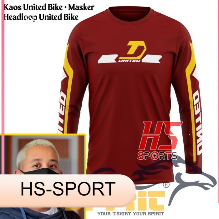 BAJU SEPEDA - Kaos Sepeda United Bike Lipat Pnjang Headloop - kaos sepeda