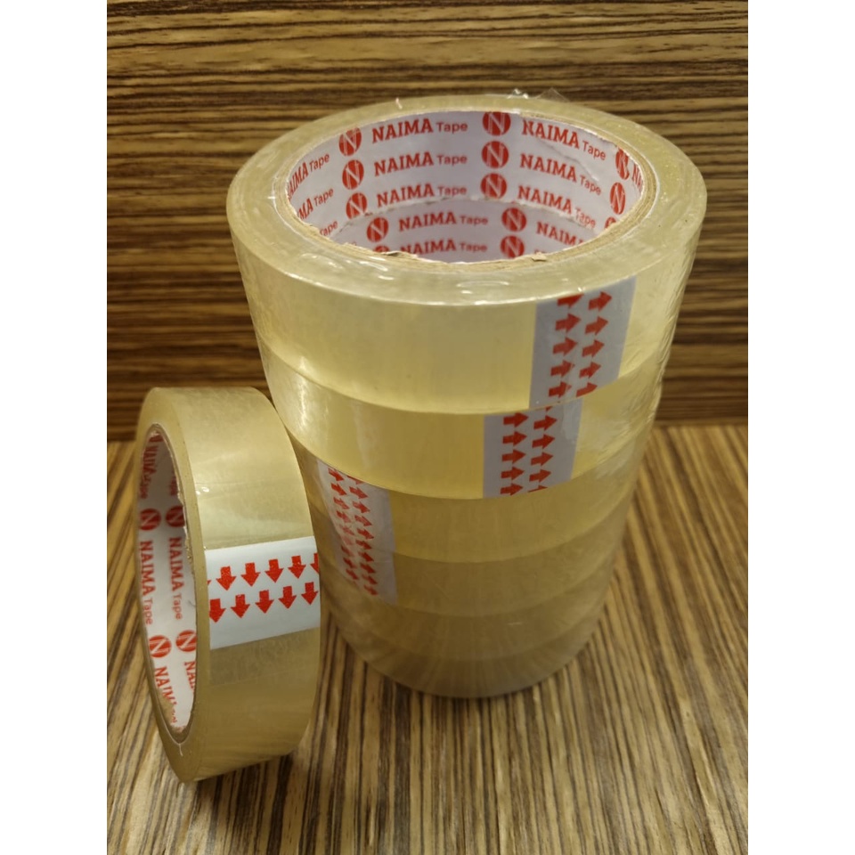 

gk (6pcs) Isolasi / Selotip 1 inch x 72 YARD /Solasi / Solatip / Lakban Bening 24mm Naima Tape