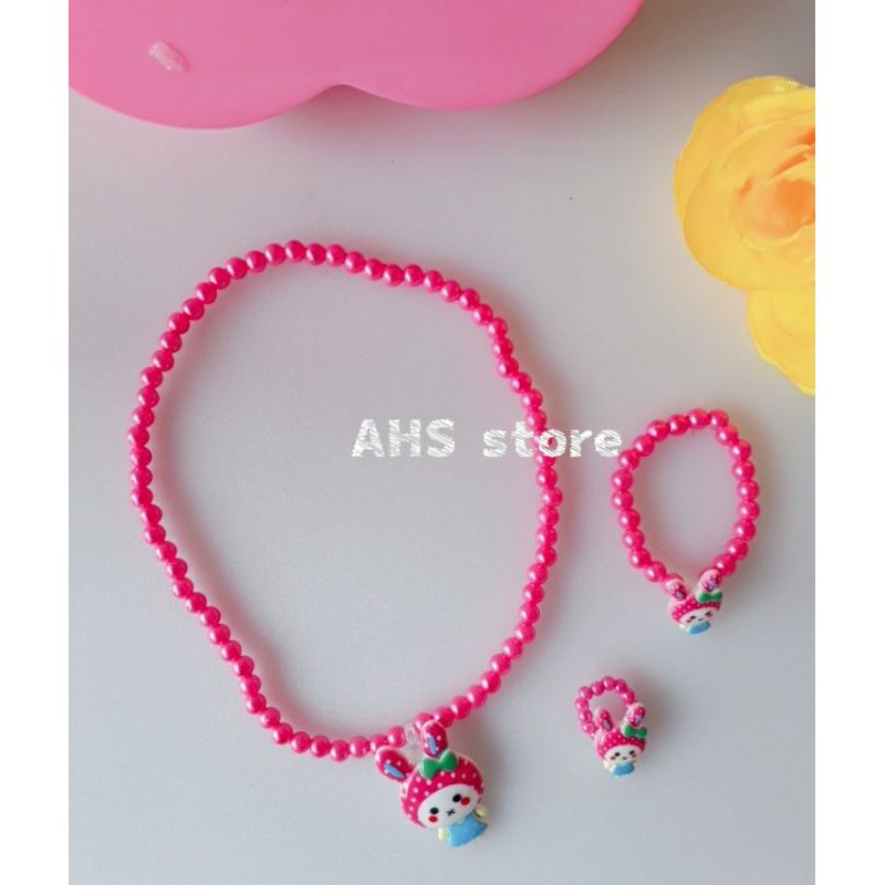 Kalung mutiara anak Aksesoris Anak Kalung Mutiara set 3 pcs