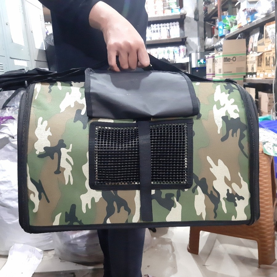 Pet Carrier 2in1 jinjing dan selempang motif LV