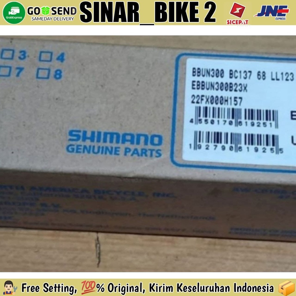 BB Bottom Bracket SHIMANO UN300 123 Sepeda MTB Balap 123MM