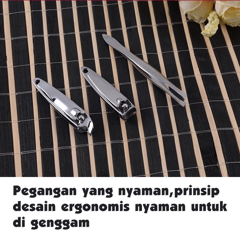 Set Gunting Kuku Manicure Pedicure Set 7IN1 Dompet Paket Pembersih Kuku Pinset Gunting Lancip Korek telinga Kuping