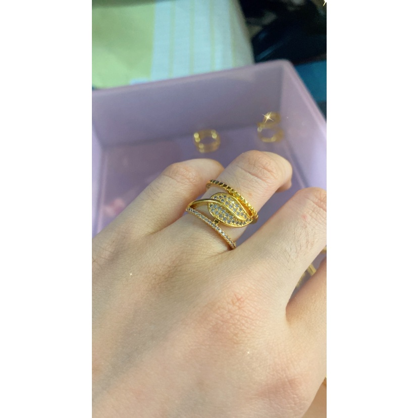 Cincin Mewah Lapis Emas 23k Random Termurah