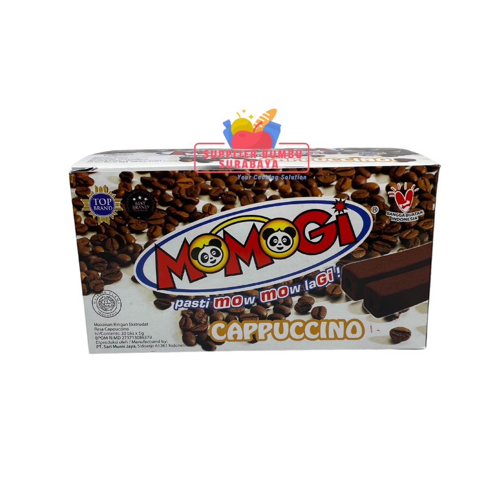 Momogi Stick Snack Keju Jagung Bakar Coklat Seaweed Cappucino 1 BOX