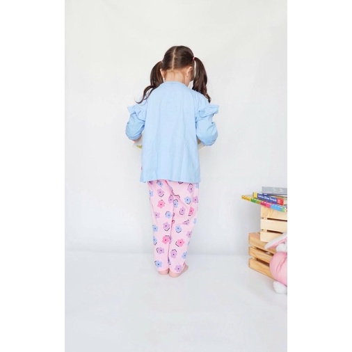 Flowkids Set Ruffle Legging Anak Perempuan - Setelan Laging Celana Panjang Cewek 2 4 6 8 10 Tahun