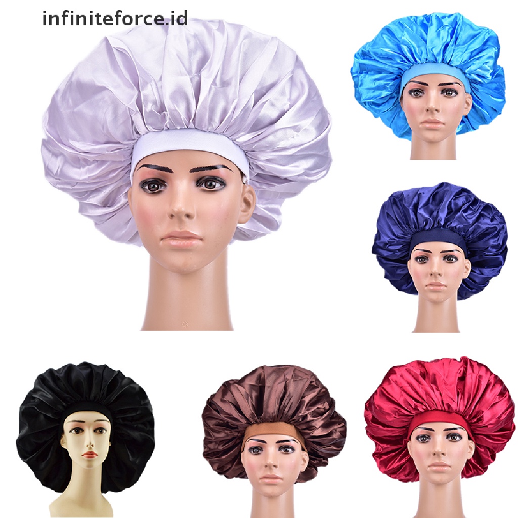 Infiniteforce.id Shower Cap Bahan Satin Anti Air Untuk Wanita