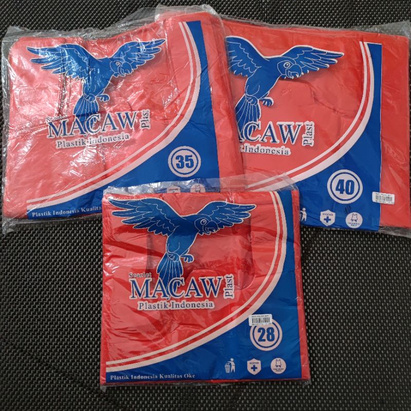 kantong plastik asoy MACAW MERAH 28 35 40 hd pe kuat tebal