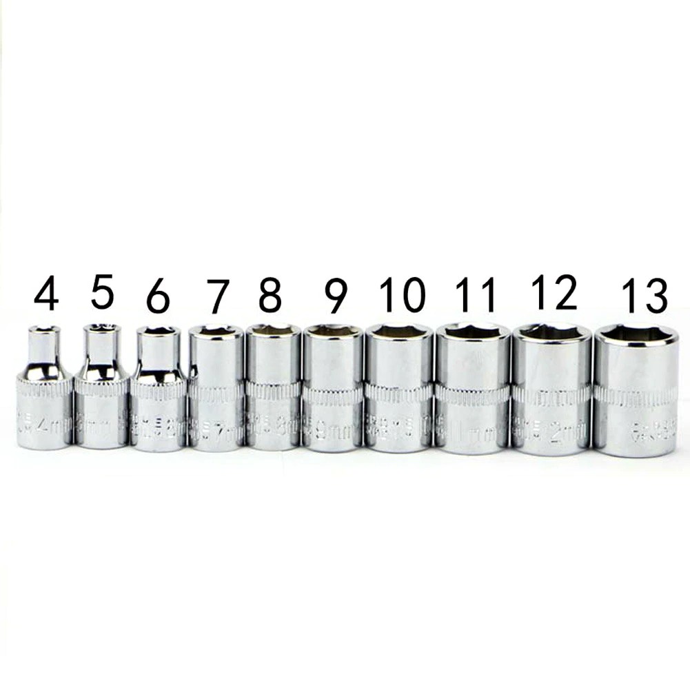 YGRETTE - Kunci Pas PERBAIKAN SEPEDA CR-V Drive Socket Wrench Set 1/4 Handle 12 PCS RATCHET SOKET