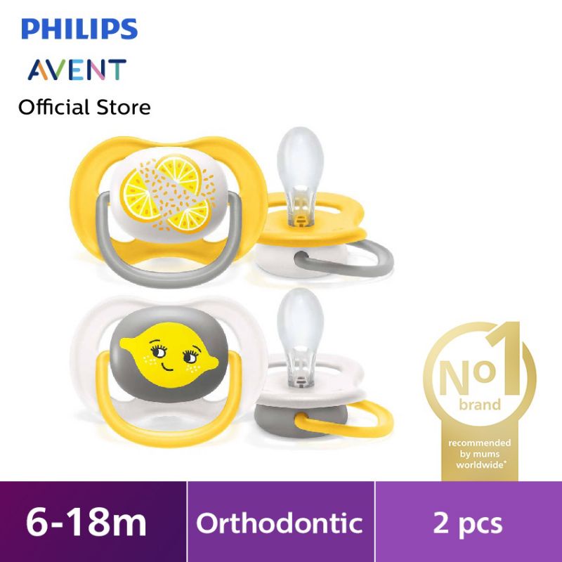 SCF080 Philips Avent Baby Soother Pacifier Ultra Air Happy 0-6m isi 2 / Empeng Bayi