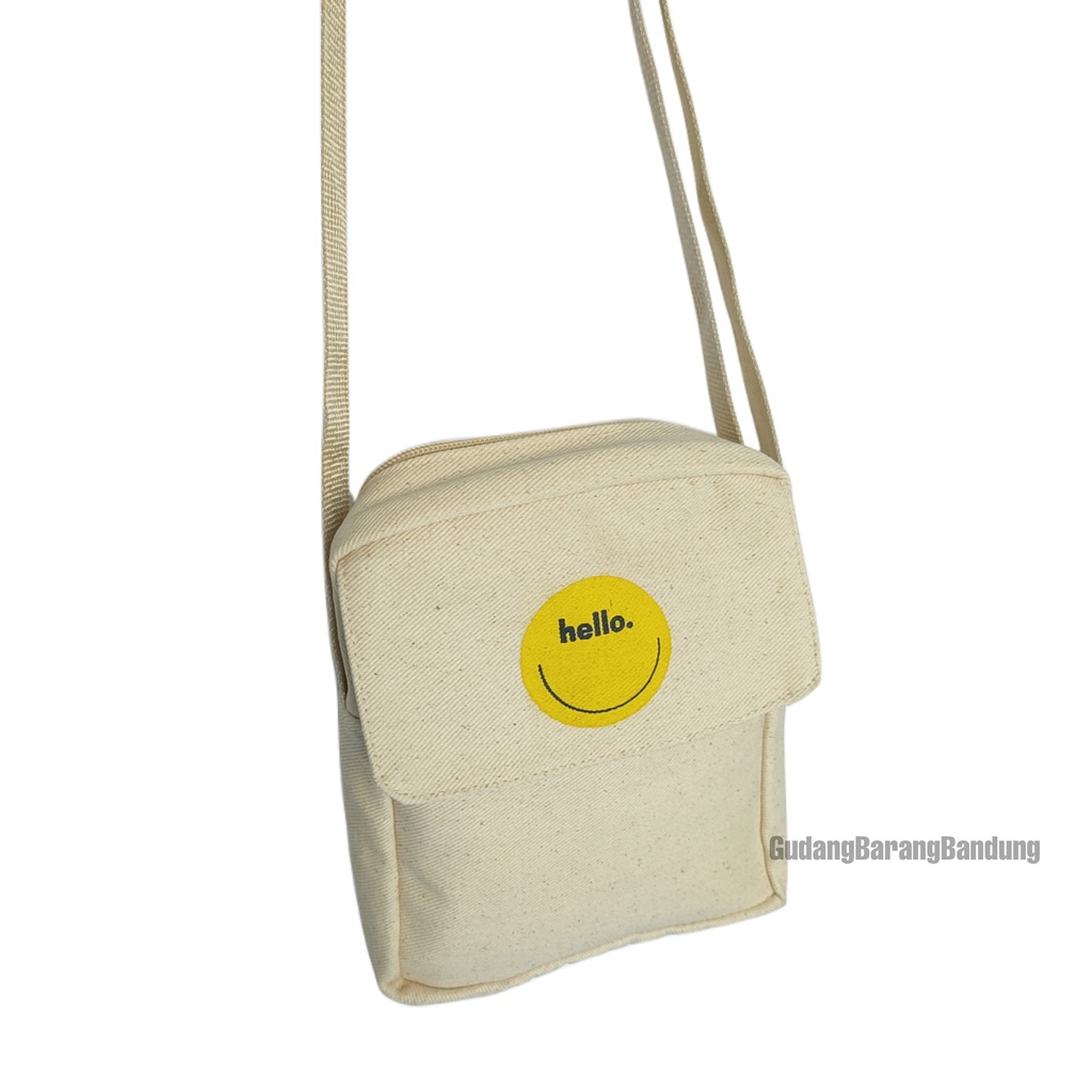 Sling Bag / Tas Slempang Hello Kanvas Resleting