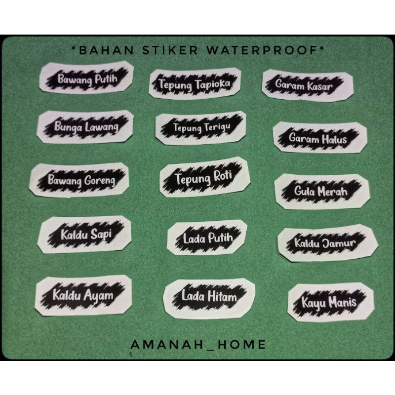 

Stiker Bumbu Tahan Air (2 KATA)Tulisan bumbu,tulisan tepung. by AMANAH_HOME