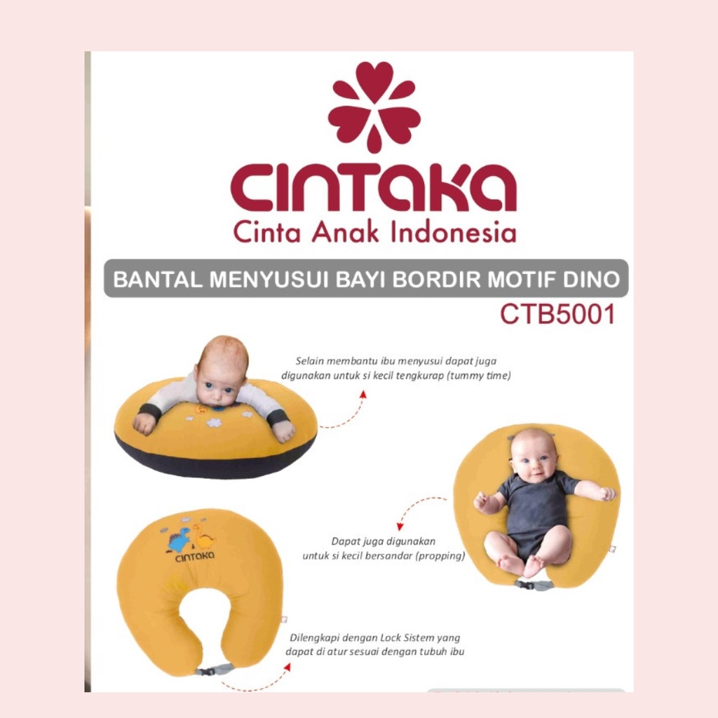 Cintaka Bantal Menyusui Bayi Bordir Motif Dino - CTB5001