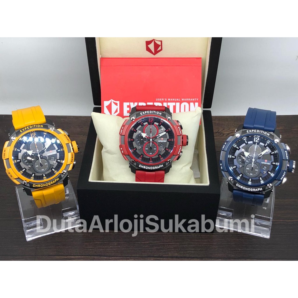 Jam Tangan Pria Expedition E6781M Chronograph Rubber Strap