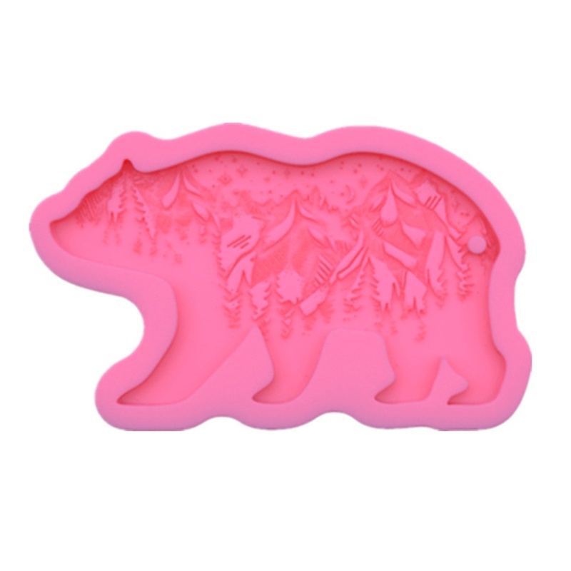 SIY  Epoxy Resin Mold Forest Bear Keychain Silicone Mould DIY Crafts Polymer Clay Jewelry Making Tool