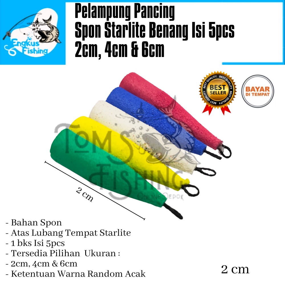 Pelampung Pumbul Pancing Spon Starlite Benang Isi 5pcs (2cm,4cm &amp; 6cm) Murah - Engkus Fishing