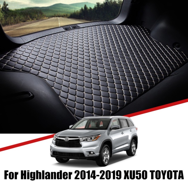 Pad Cover Bagasi Mobil Bahan Kulit Untuk Toyota Highlander 2014 2015 2016 2017 2018 2019
