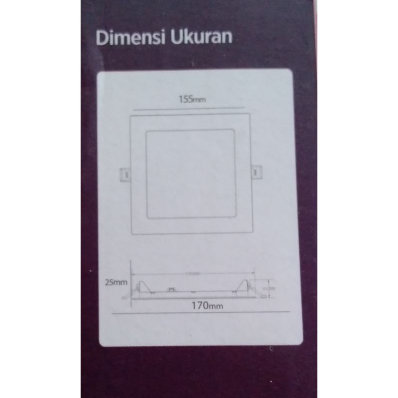 Downlight LED In Lite 12 Watt Inbow Kotak Kuning (3000K) &amp; Putih (6500K)